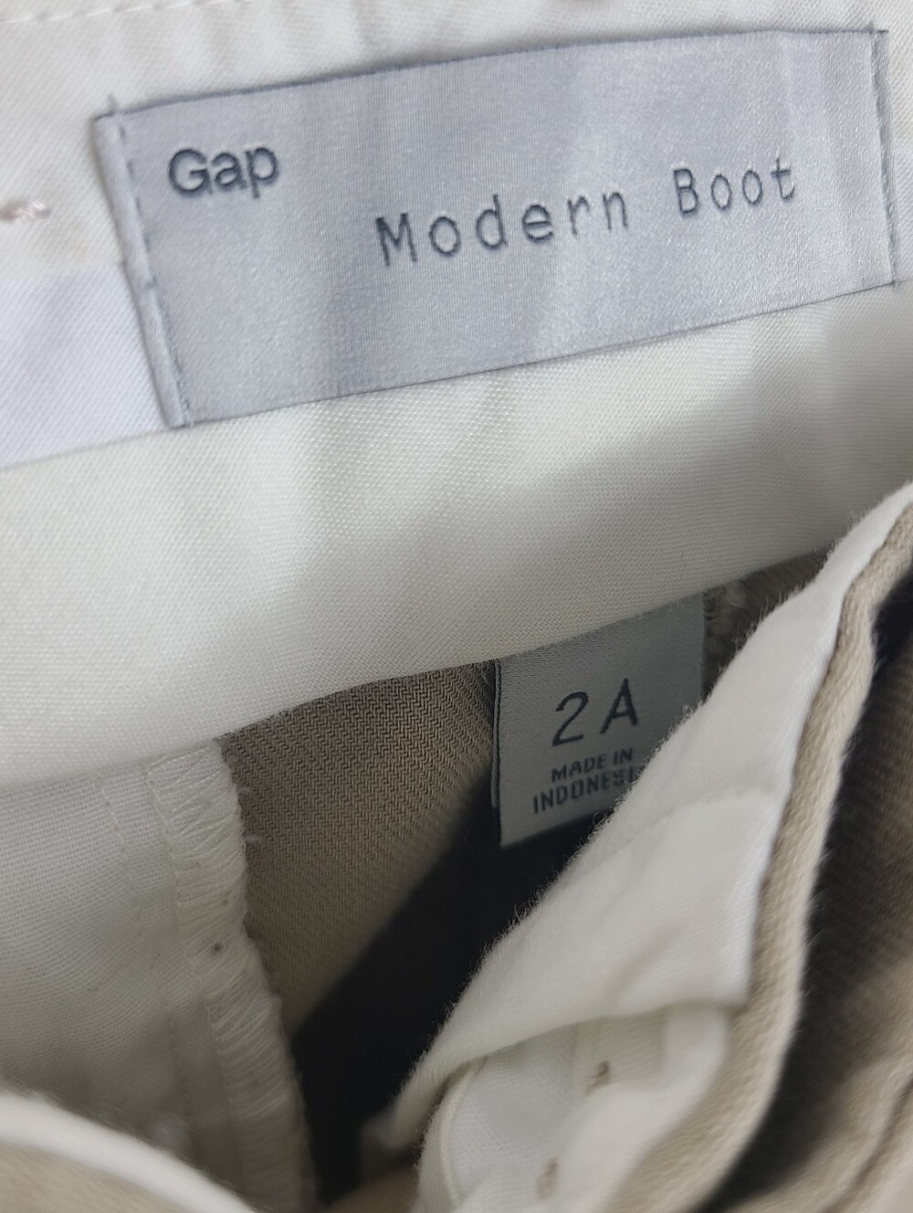 Gap Modern Boot Khaki Pants Beige Bootcut Chino Trousers 100% Cotton 2A - Picture 11 of 13
